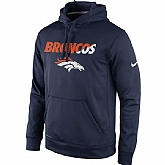 Men's Denver Broncos Nike Kick Off Staff Performance Pullover Hoodie - Navy Blue,baseball caps,new era cap wholesale,wholesale hats